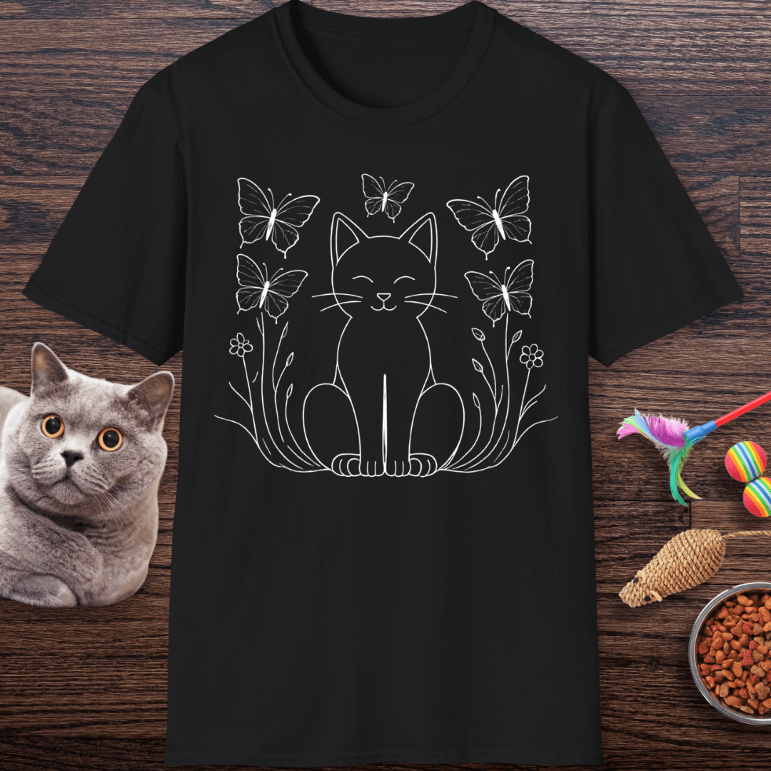 Happy Cat & Butterflies T-Shirt
