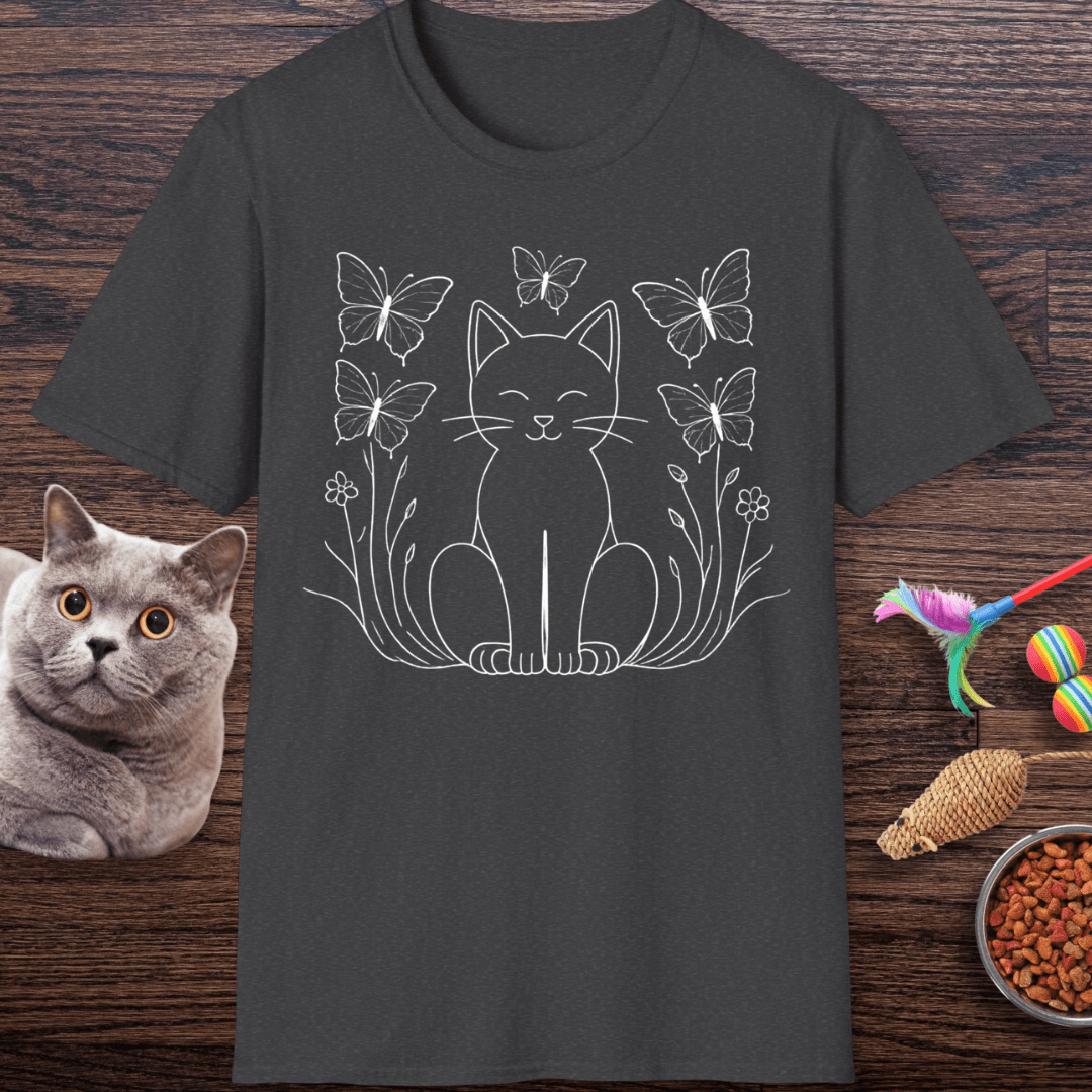 Happy Cat & Butterflies T-Shirt