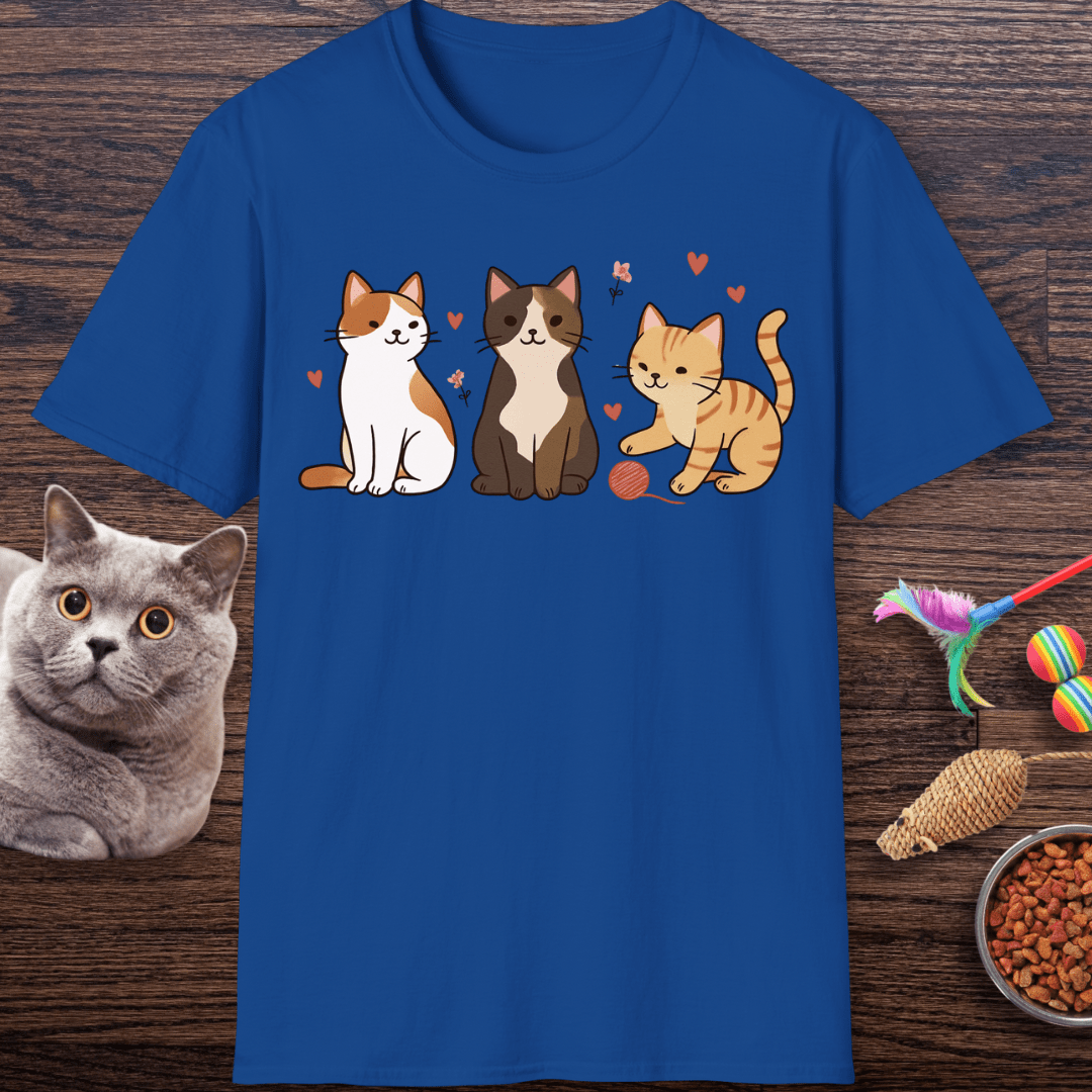 Three Cute Kitties with Yarn T-Shirt