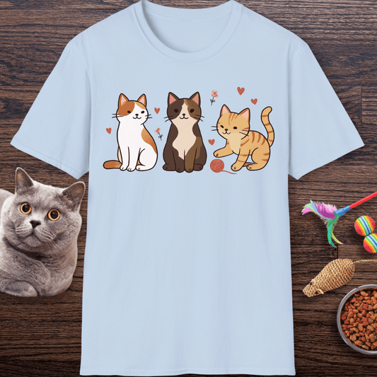 Three Cute Kitties with Yarn T-Shirt