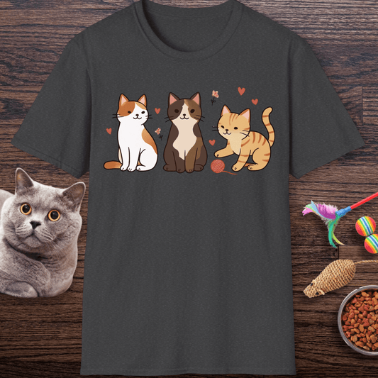 Three Cute Kitties with Yarn T-Shirt
