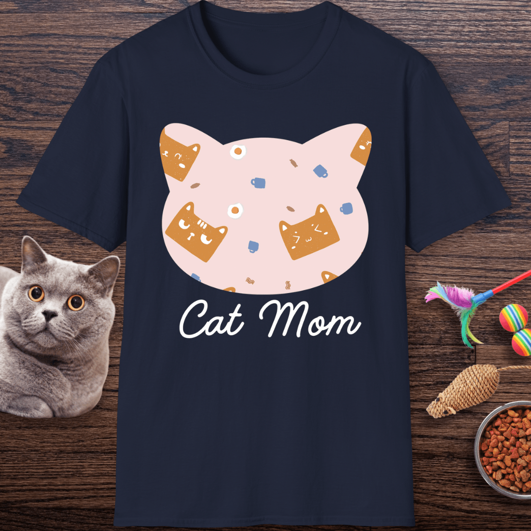 Cute Cat Mom Head T-Shirt