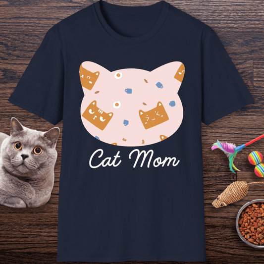 Cute Cat Mom Head T-Shirt