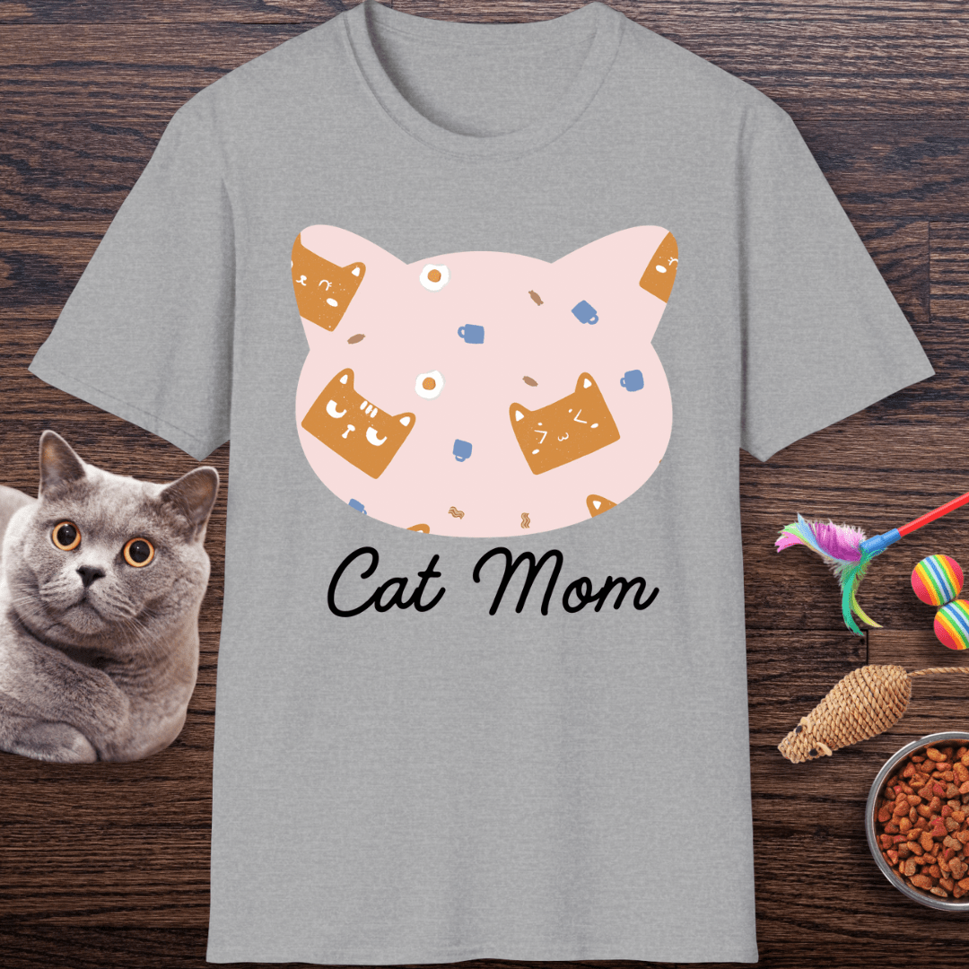 Cute Cat Mom Head T-Shirt