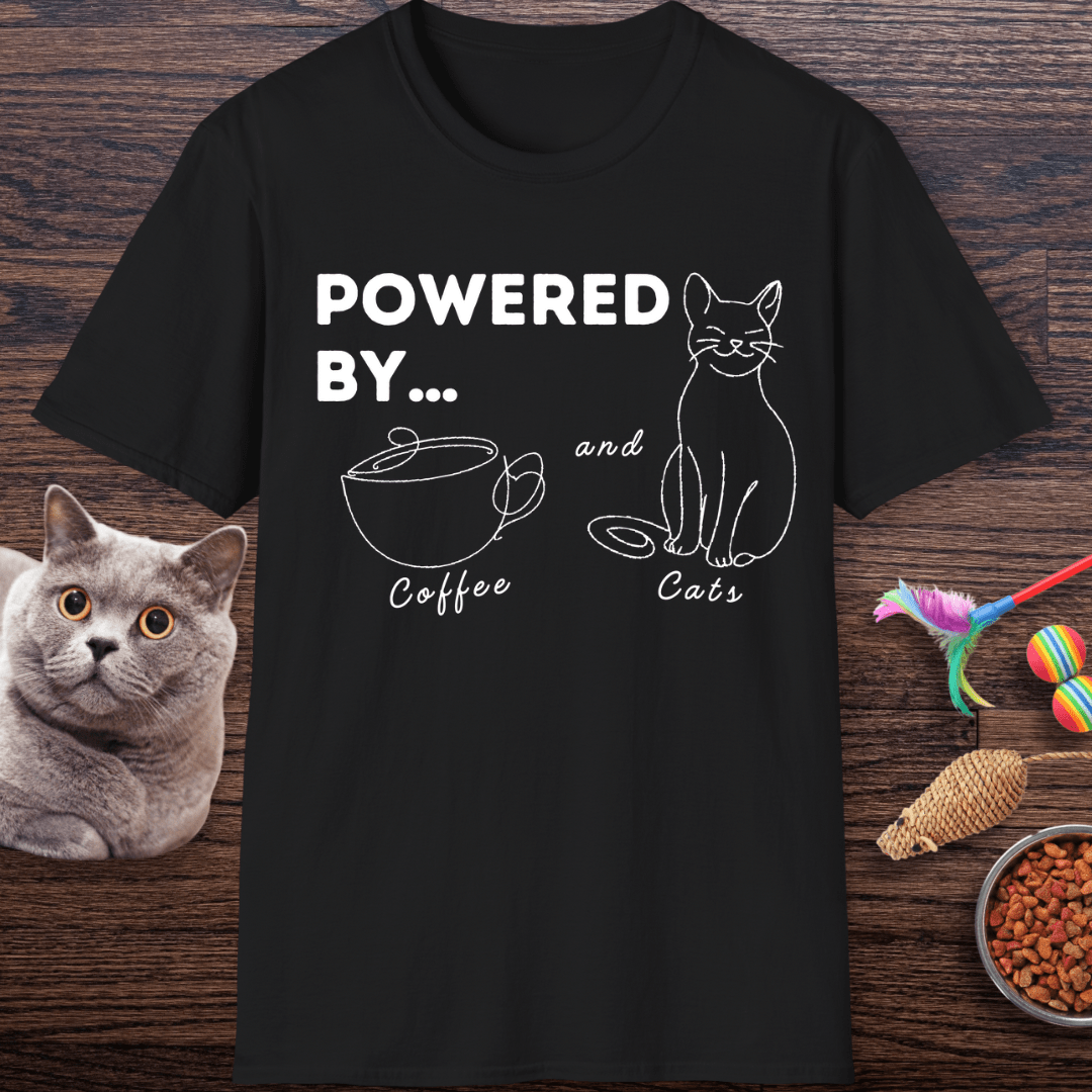 Powered By Coffee and Cats T-Shirt