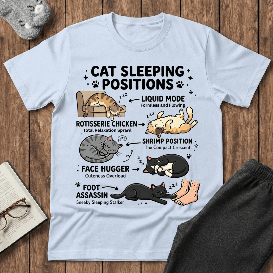 Cat Sleeping Positions T-shirt
