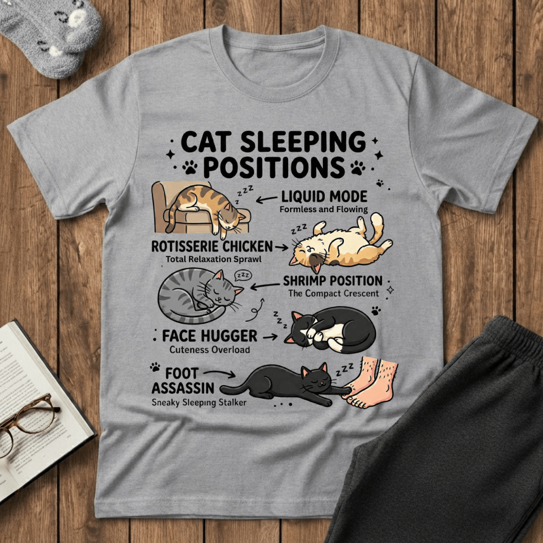 Cat Sleeping Positions T-shirt