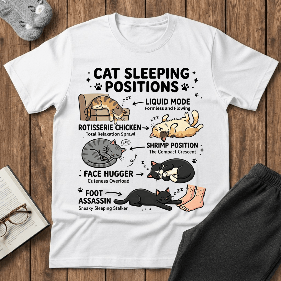 Cat Sleeping Positions T-shirt