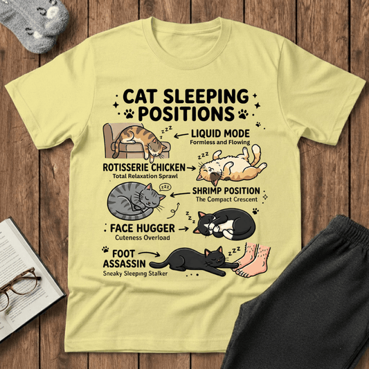 Cat Sleeping Positions T-shirt