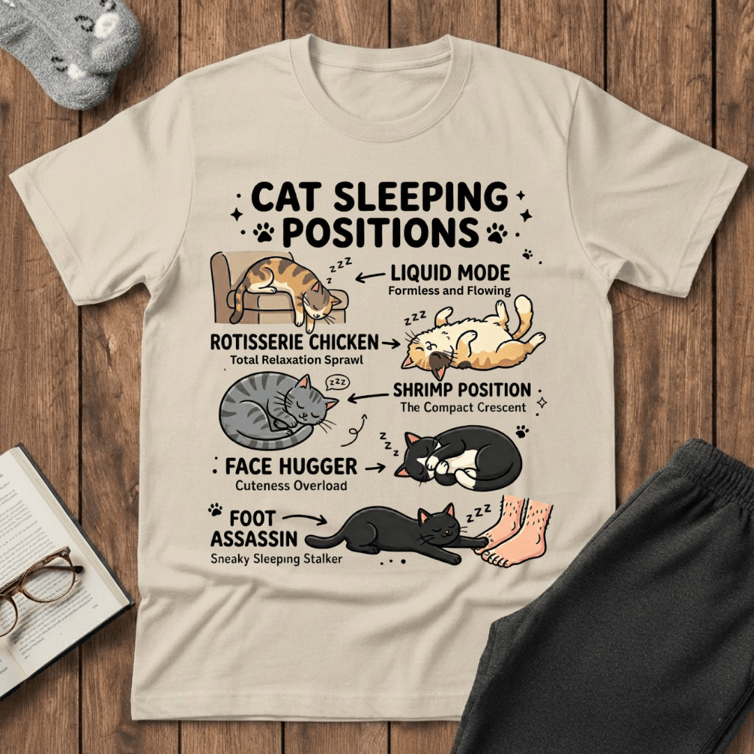 Cat Sleeping Positions T-shirt