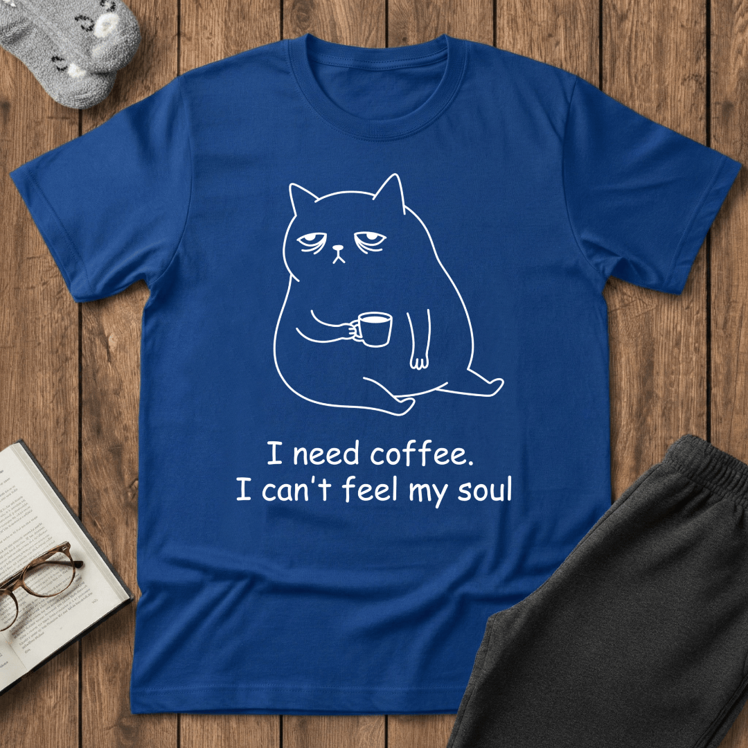 Exhausted Coffee Cat T-shirt