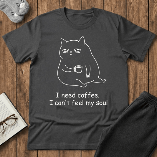 Exhausted Coffee Cat T-shirt