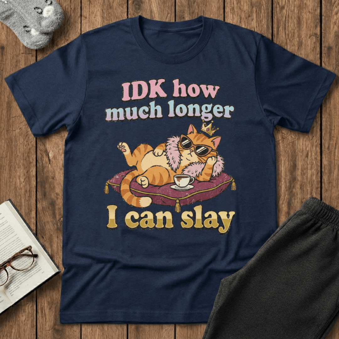 Exhausted Slaying Diva Cat T-shirt
