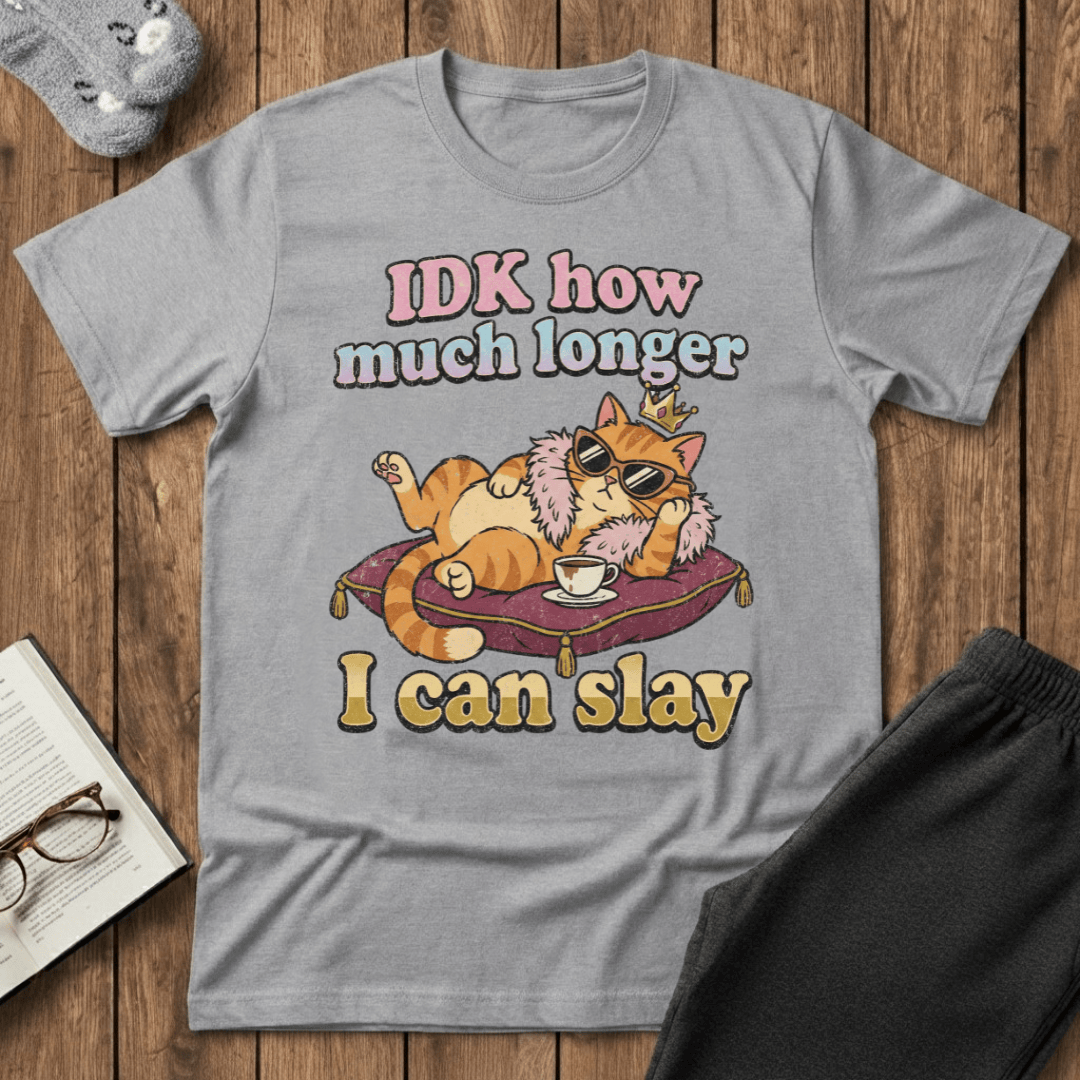 Exhausted Slaying Diva Cat T-shirt