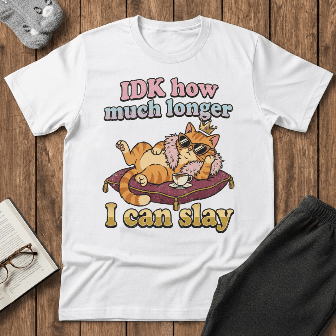 Exhausted Slaying Diva Cat T-shirt