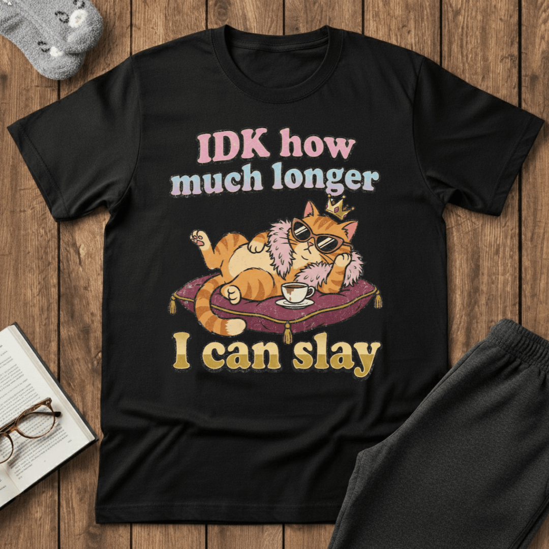 Exhausted Slaying Diva Cat T-shirt