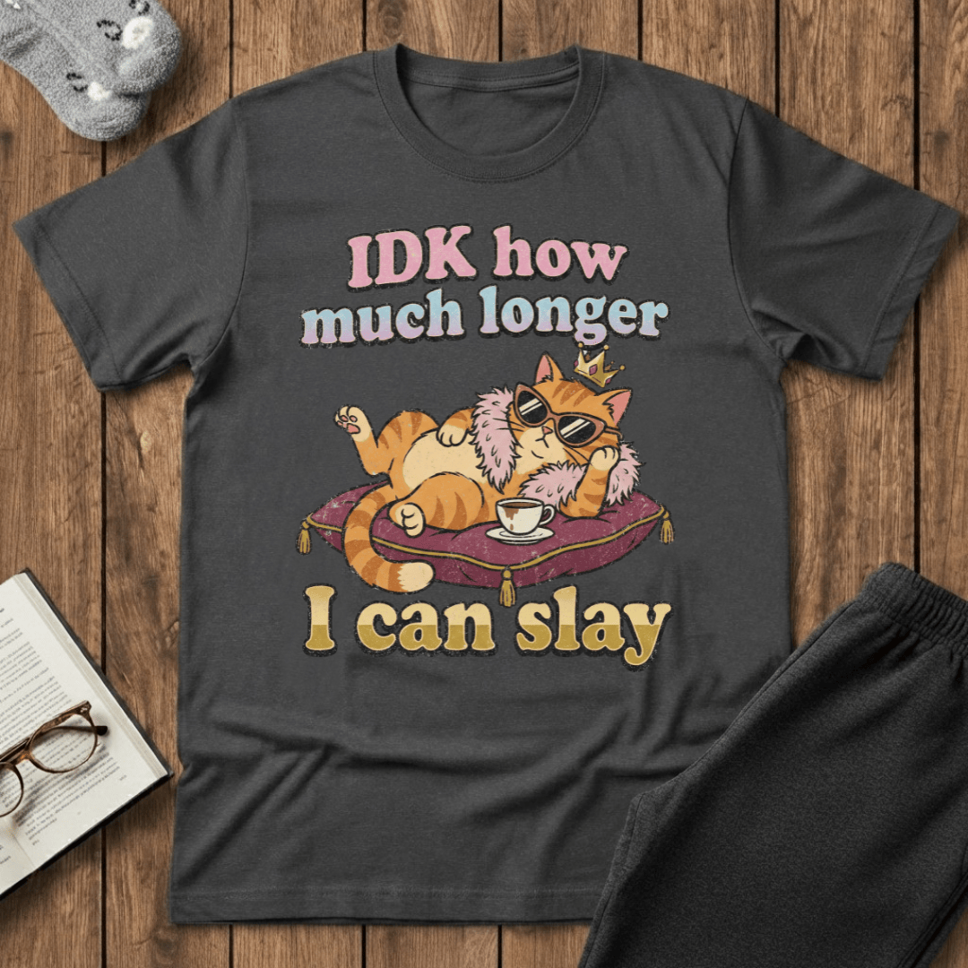 Exhausted Slaying Diva Cat T-shirt