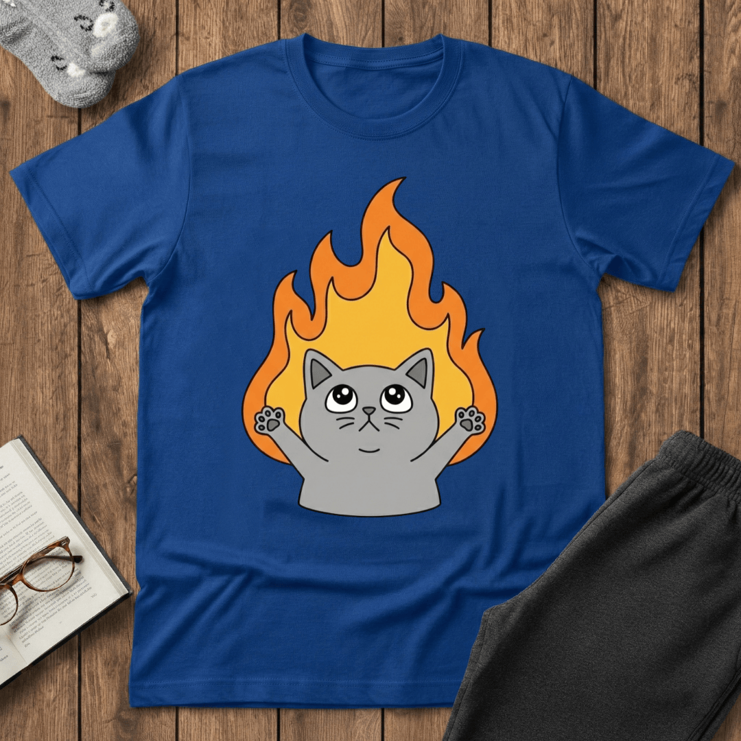 Flaming Chaos Cat T-shirt