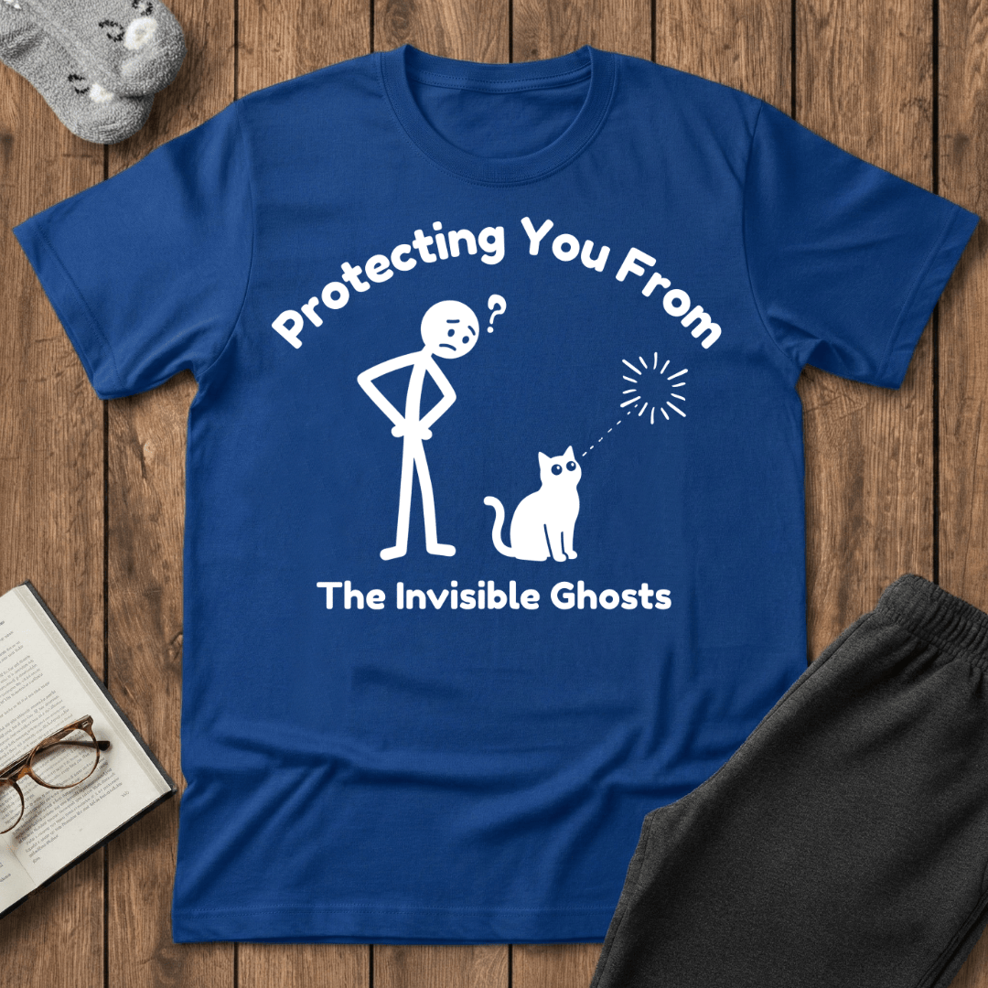 Protecting You From Ghosts Cat T-Shirt