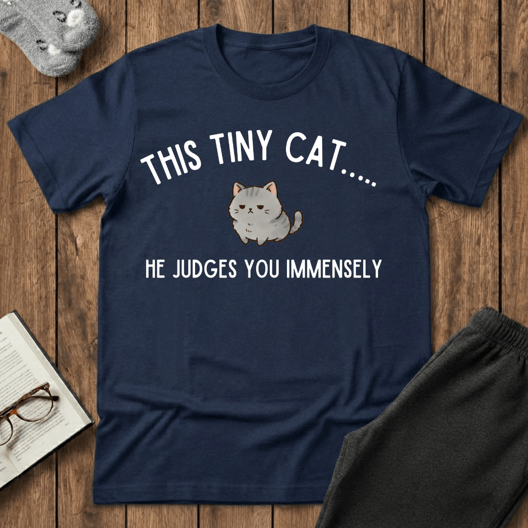 Tiny Judging Cat T-shirt