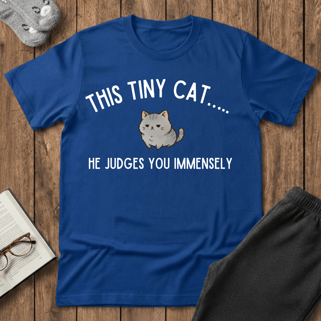 Tiny Judging Cat T-shirt