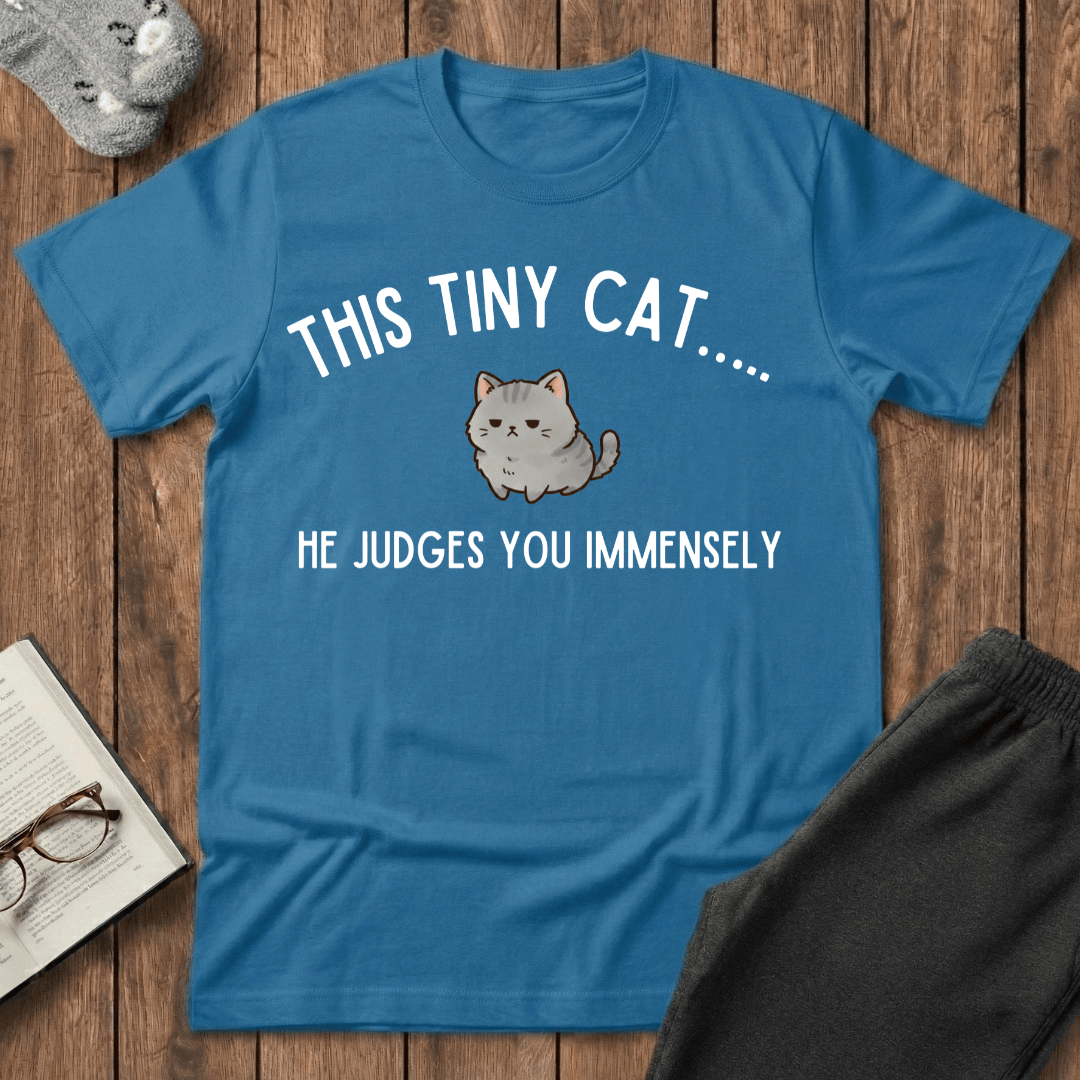 Tiny Judging Cat T-shirt