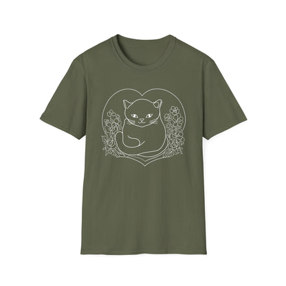 Heartful Wildflower Cat T-Shirt
