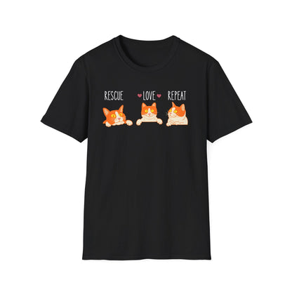 Rescue Love Repeat Cats T-Shirt