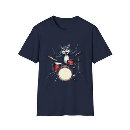 Rock ‘n’ Roll Kitty Drummer T-Shirt