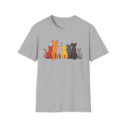 Cat Crowd Color Block T-Shirt