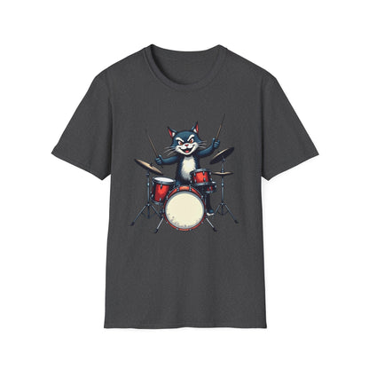 Rock ‘n’ Roll Kitty Drummer T-Shirt