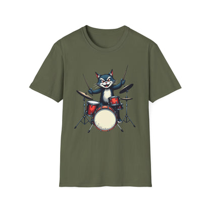Rock ‘n’ Roll Kitty Drummer T-Shirt