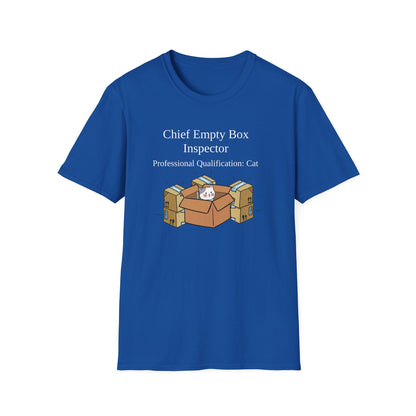 Chief Empty Box Inspector Cat T-Shirt