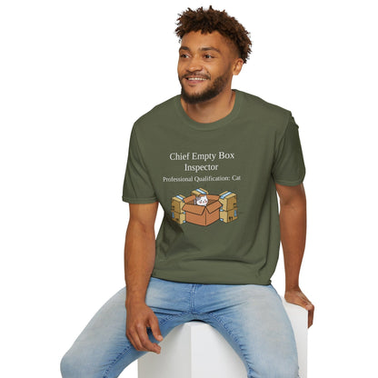 Chief Empty Box Inspector Cat T-Shirt