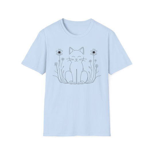 Peaceful Kitty in Wildflowers T-Shirt