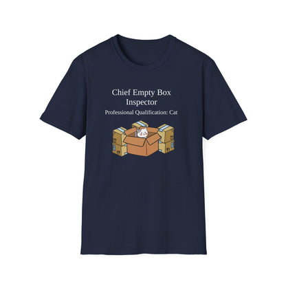 Chief Empty Box Inspector Cat T-Shirt