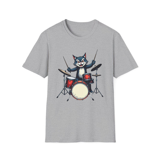Rock ‘n’ Roll Kitty Drummer T-Shirt