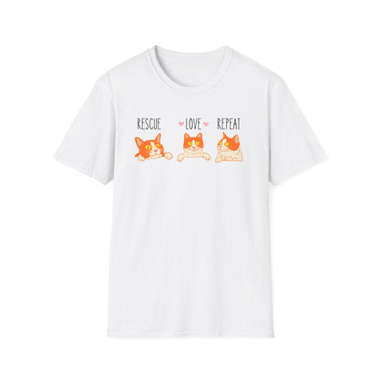 Rescue Love Repeat Cats T-Shirt