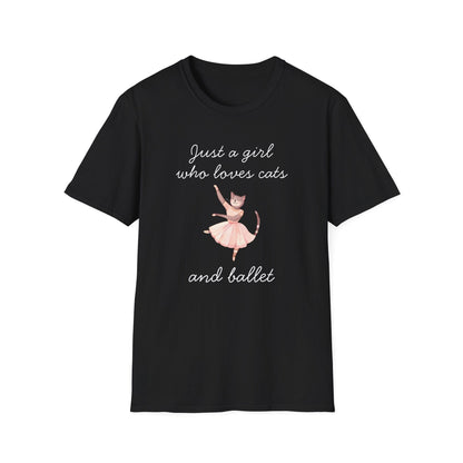 Just a Girl Who Loves Cats and Ballet T-Shirt