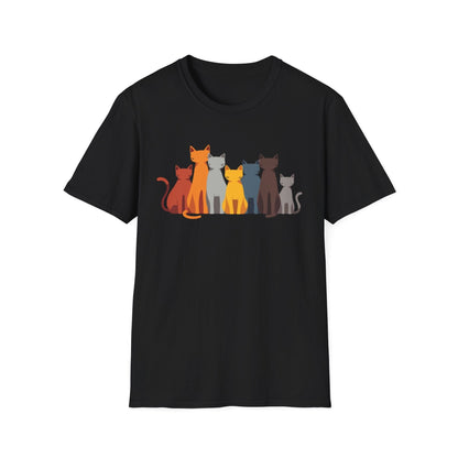 Cat Crowd Color Block T-Shirt