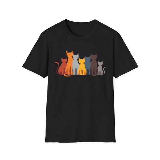 Cat Crowd Color Block T-Shirt