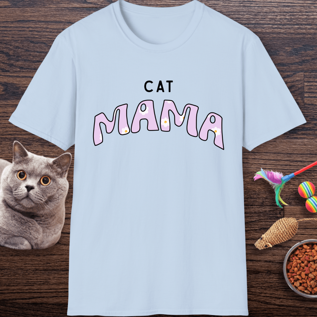 Cat Mama Daisy Purple T-Shirt