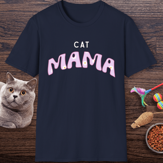 Cat Mama Daisy Purple T-Shirt