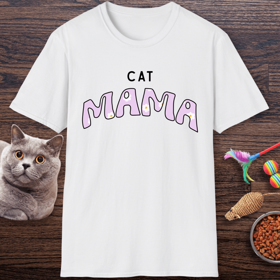 Cat Mama Daisy Purple T-Shirt