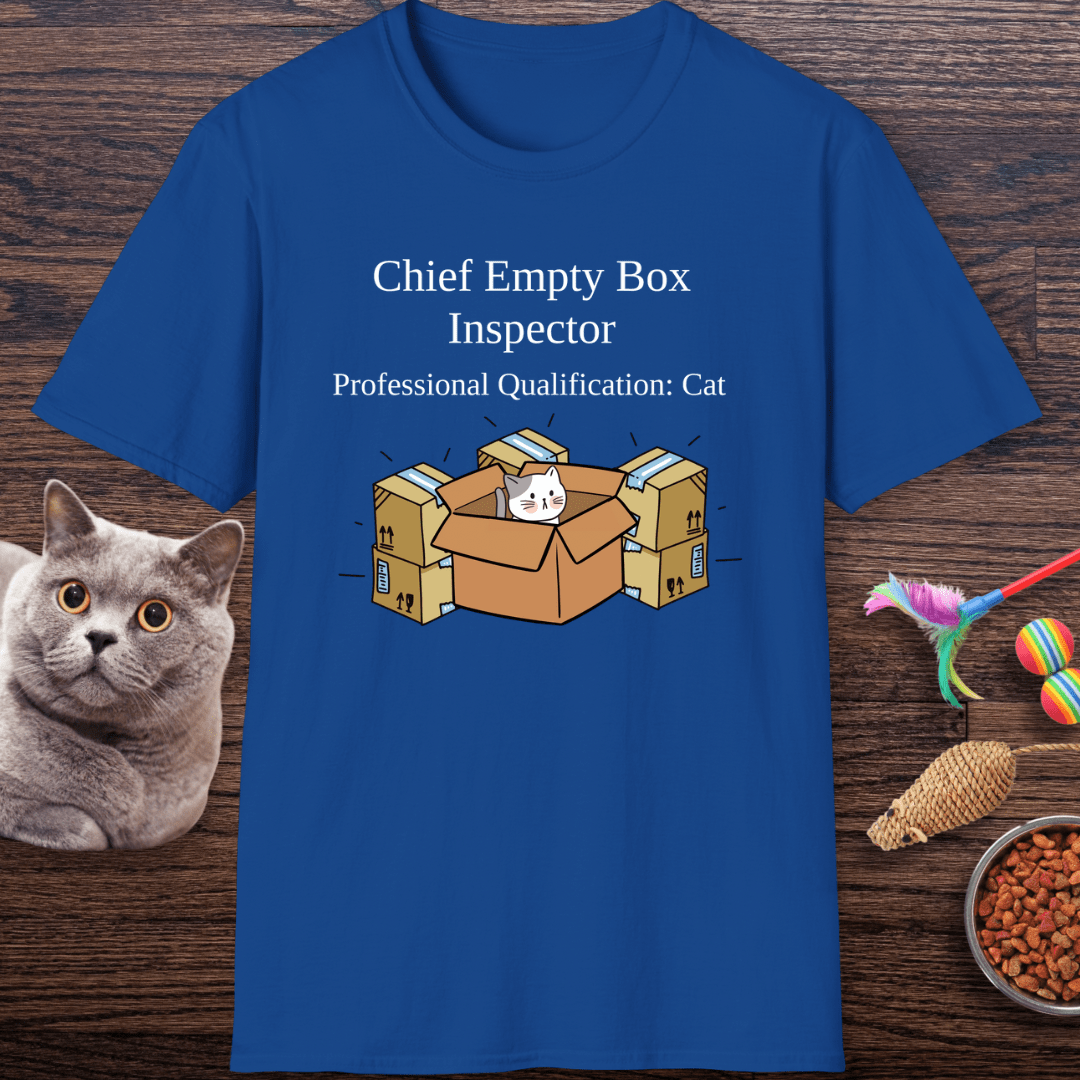Chief Empty Box Inspector Cat T-Shirt