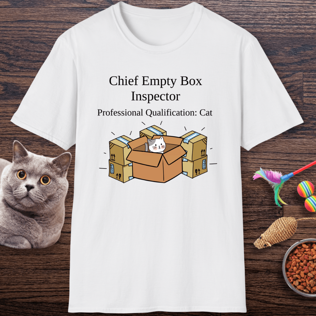 Chief Empty Box Inspector Cat T-Shirt