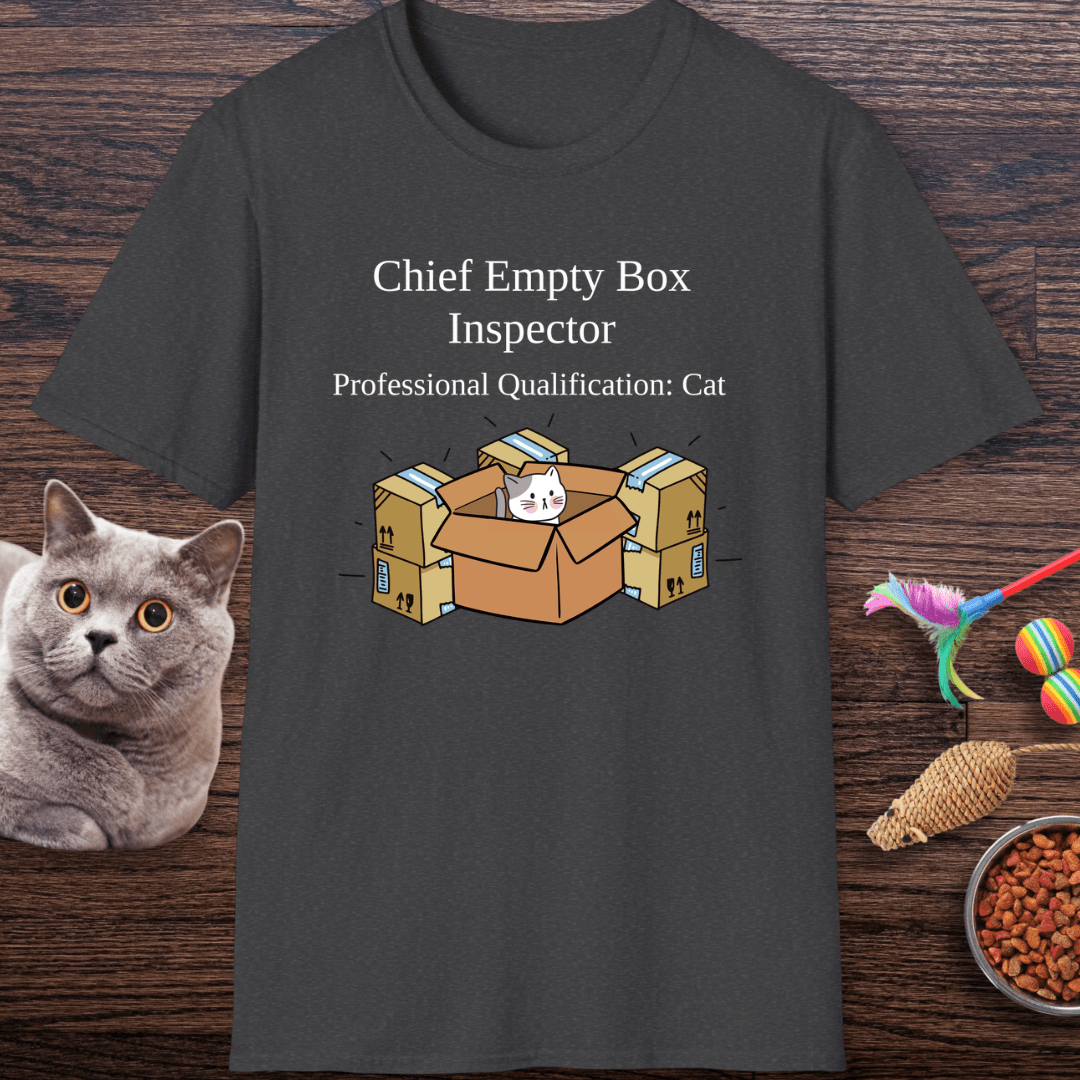 Chief Empty Box Inspector Cat T-Shirt
