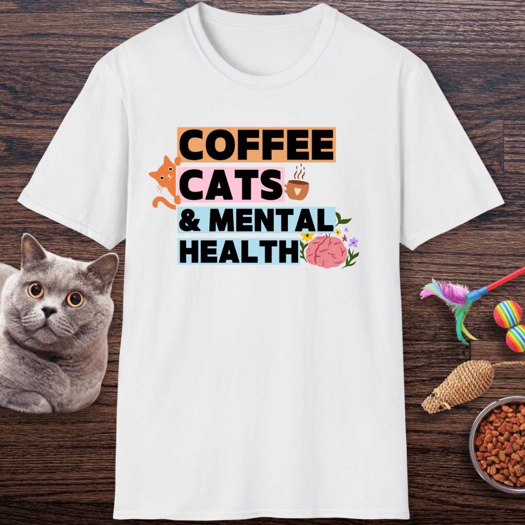 Coffee, Cats & Mental Health T-Shirt