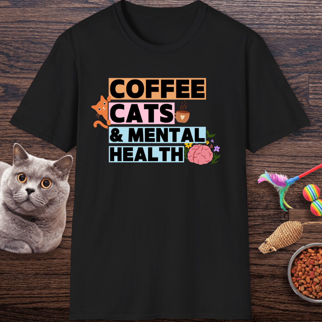 Coffee, Cats & Mental Health T-Shirt