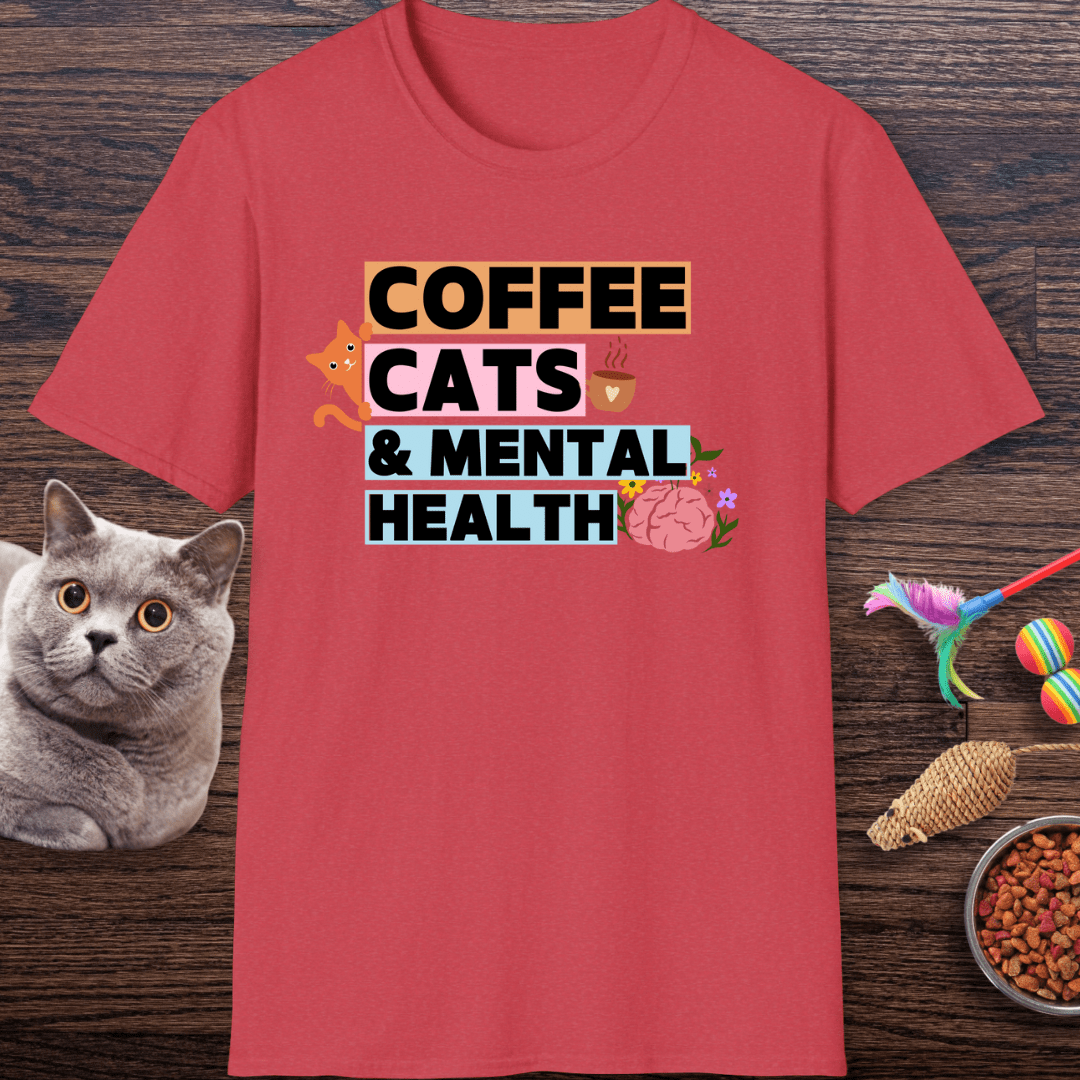 Coffee, Cats & Mental Health T-Shirt